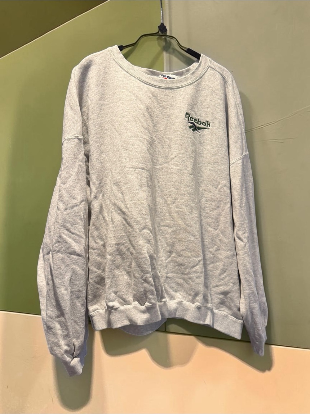 Vintage Reebok Crewneck Sweatshirt XXL Gray Made in USA Embroidered Logo